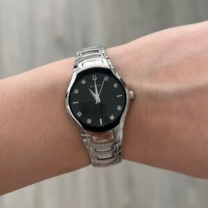 Bulova Women’s Quartz Watch 96p146 diamond black | stainless steel